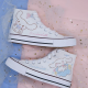 Spring Autumn Women New Pink Laurel Dog High Top Canvas Shoes Girl Heart Ins Student Women Shoes Fashion Vulcanize Shoes